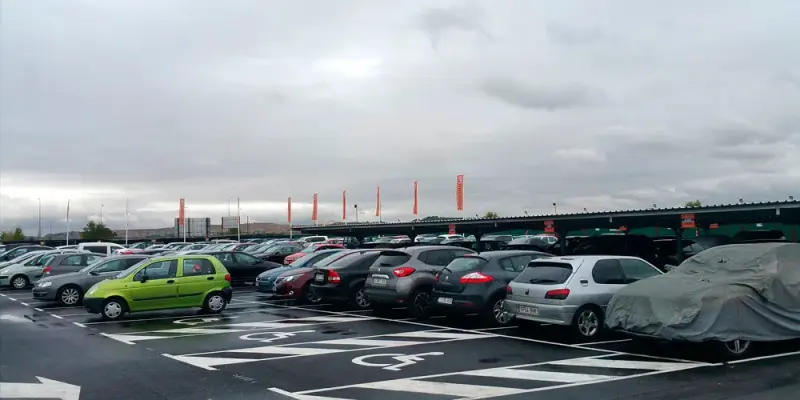 Vista general de las instalaciones del parking aeropuerto Madrid